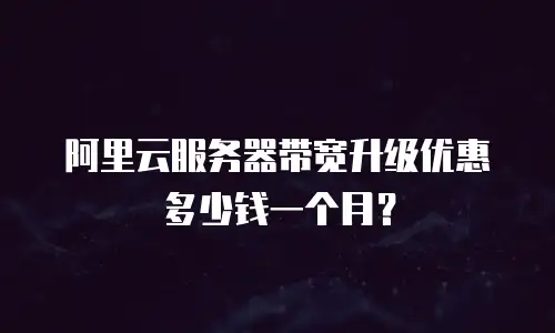 阿里云服务器带宽升级优惠多少钱一个月？