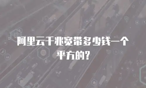 阿里云千兆宽带多少钱一个平方的？
