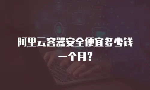阿里云容器安全便宜多少钱一个月？