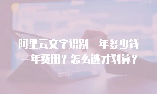阿里云文字识别一年多少钱一年费用？怎么选才划算？