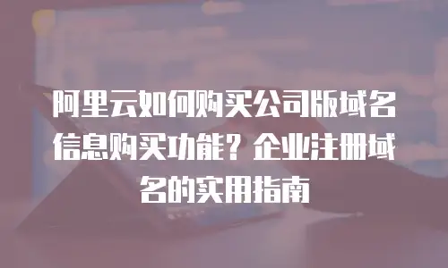 阿里云如何购买公司版域名信息购买功能？企业注册域名的实用指南