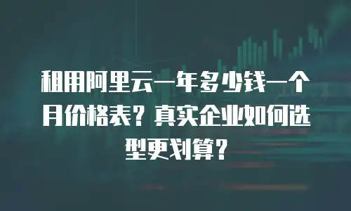 租用阿里云一年多少钱一个月价格表？真实企业如何选型更划算？