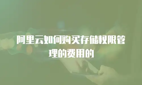 阿里云如何购买存储权限管理的费用的