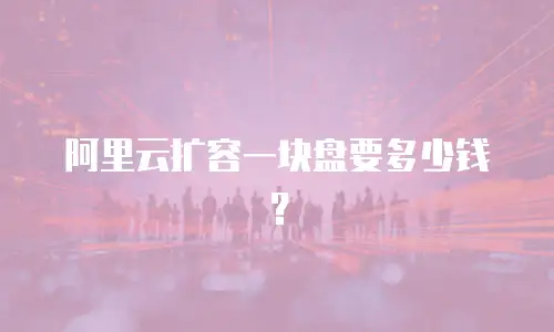 阿里云扩容一块盘要多少钱？