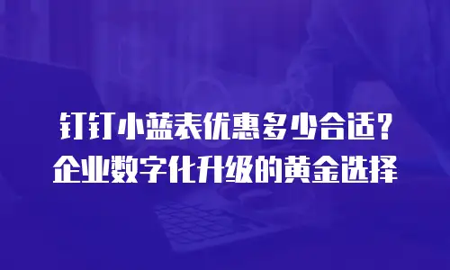钉钉小蓝表优惠多少合适？企业数字化升级的黄金选择