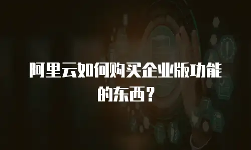 阿里云如何购买企业版功能的东西？