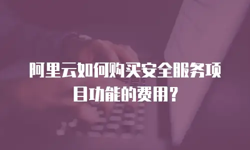 阿里云如何购买安全服务项目功能的费用？