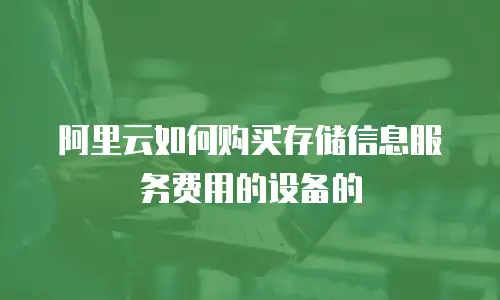 阿里云如何购买存储信息服务费用的设备的