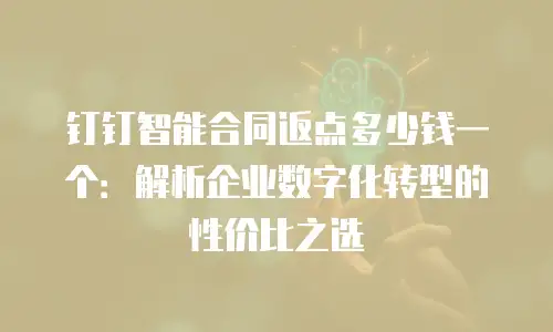 钉钉智能合同返点多少钱一个：解析企业数字化转型的性价比之选