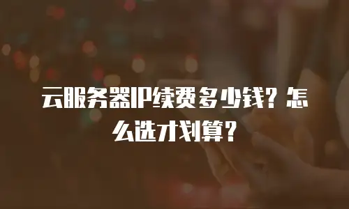 云服务器IP续费多少钱？怎么选才划算？