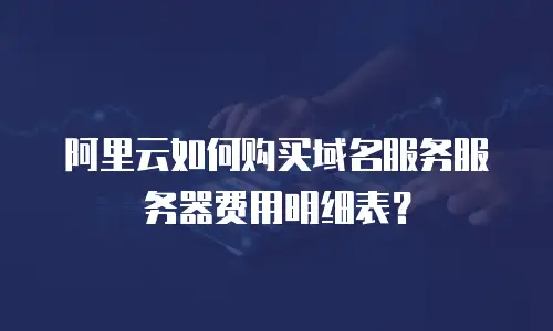 阿里云如何购买域名服务服务器费用明细表？