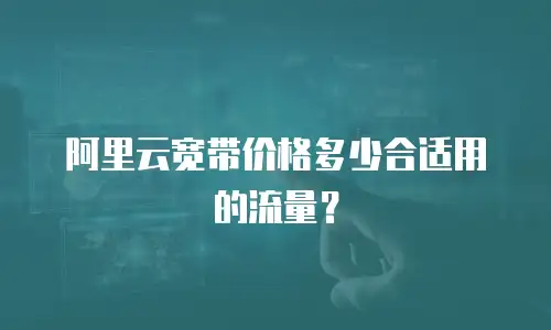 阿里云宽带价格多少合适用的流量？