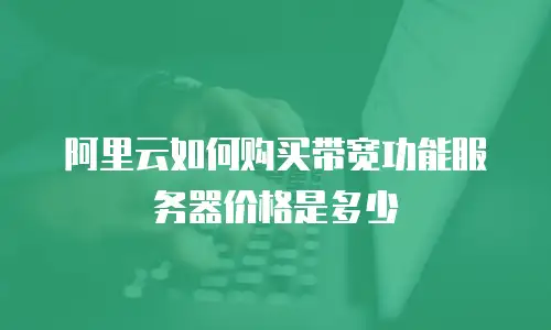 阿里云如何购买带宽功能服务器价格是多少