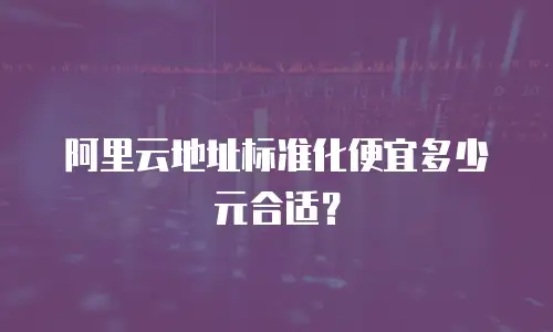 阿里云地址标准化便宜多少元合适？