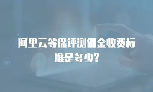 阿里云等保评测佣金收费标准是多少？