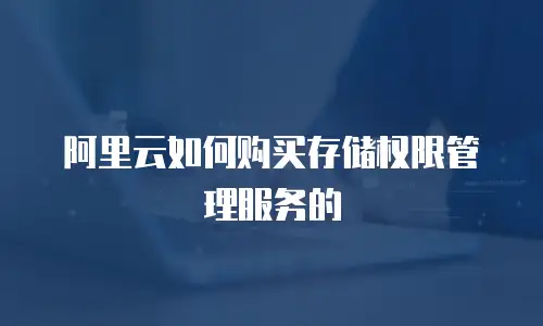 阿里云如何购买存储权限管理服务的