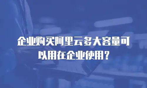 企业购买阿里云多大容量可以用在企业使用？