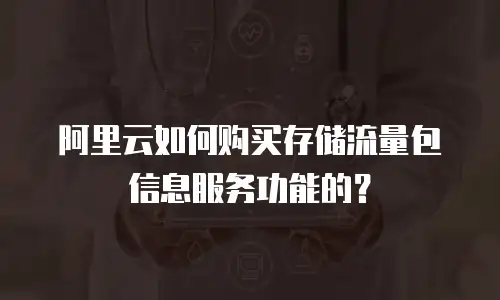 阿里云如何购买存储流量包信息服务功能的？