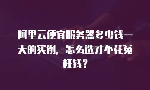 阿里云便宜服务器多少钱一天的实例，怎么选才不花冤枉钱？