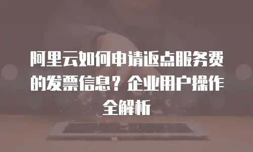 阿里云如何申请返点服务费的发票信息？企业用户操作全解析