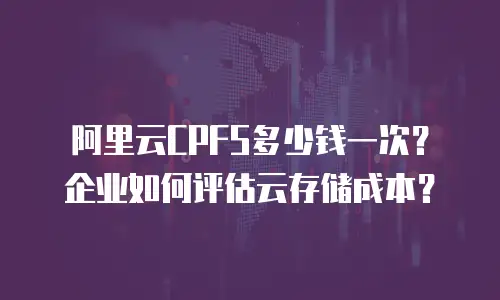 阿里云CPFS多少钱一次？企业如何评估云存储成本？