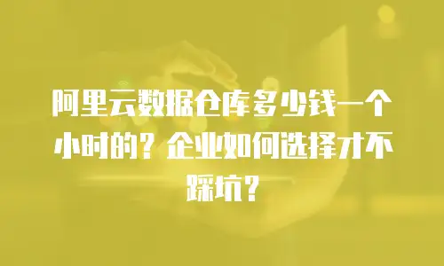 阿里云数据仓库多少钱一个小时的？企业如何选择才不踩坑？
