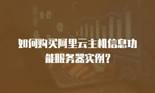 如何购买阿里云主机信息功能服务器实例？