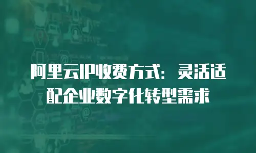 阿里云IP收费方式：灵活适配企业数字化转型需求