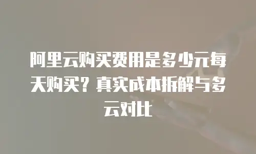 阿里云购买费用是多少元每天购买？真实成本拆解与多云对比