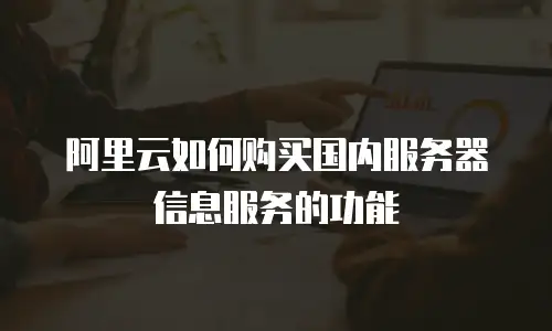 阿里云如何购买国内服务器信息服务的功能