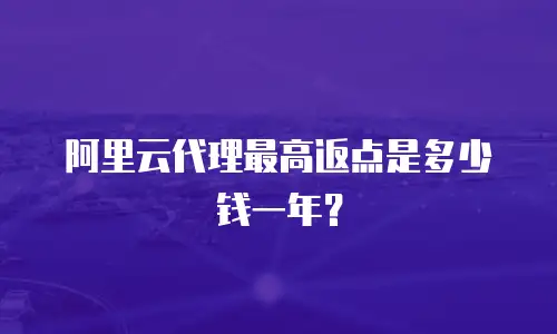 阿里云代理最高返点是多少钱一年？