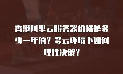 香港阿里云服务器价格是多少一年的？多云环境下如何理性决策？