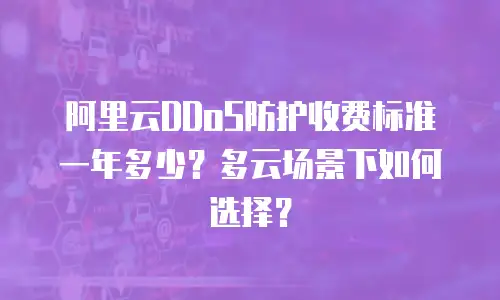 阿里云DDoS防护收费标准一年多少？多云场景下如何选择？