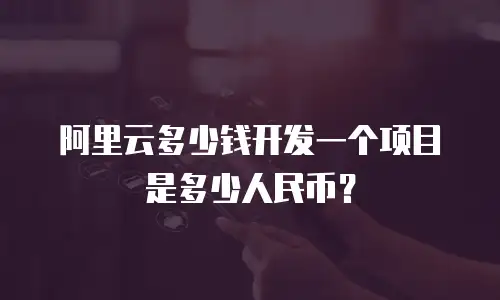 阿里云多少钱开发一个项目是多少人民币？