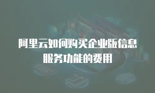 阿里云如何购买企业版信息服务功能的费用