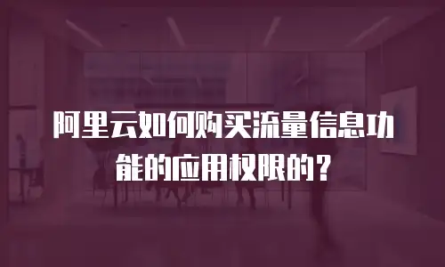 阿里云如何购买流量信息功能的应用权限的？