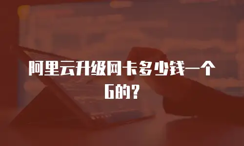 阿里云升级网卡多少钱一个G的？
