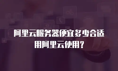 阿里云服务器便宜多少合适用阿里云使用？