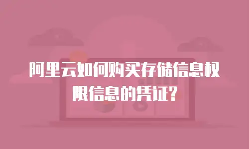阿里云如何购买存储信息权限信息的凭证？