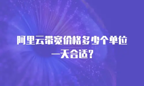 阿里云带宽价格多少个单位一天合适？