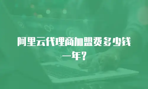 阿里云代理商加盟费多少钱一年？