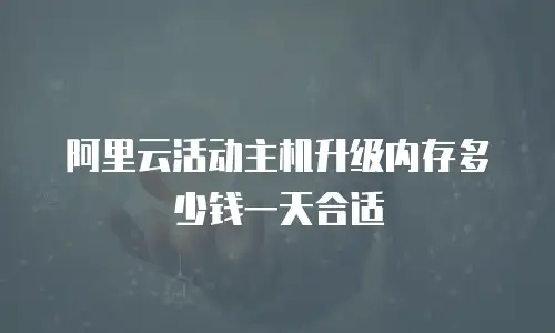 阿里云活动主机升级内存多少钱一天合适