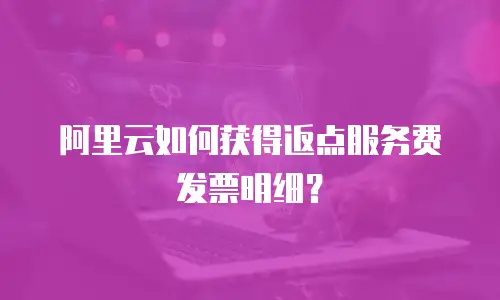 阿里云如何获得返点服务费发票明细？