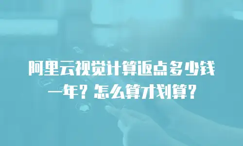阿里云视觉计算返点多少钱一年？怎么算才划算？