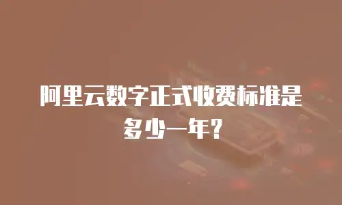 阿里云数字正式收费标准是多少一年？