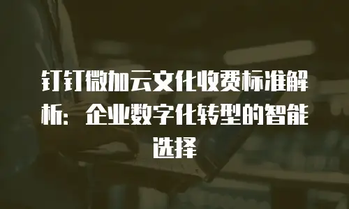 钉钉微加云文化收费标准解析：企业数字化转型的智能选择
