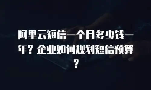 阿里云短信一个月多少钱一年？企业如何规划短信预算？