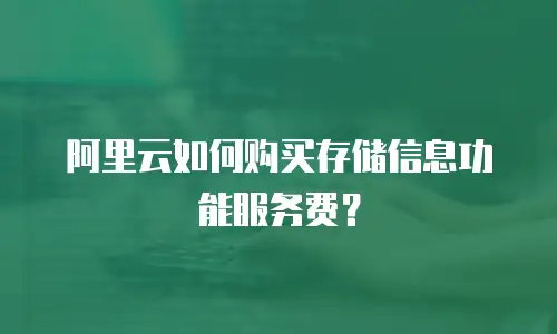 阿里云如何购买存储信息功能服务费？