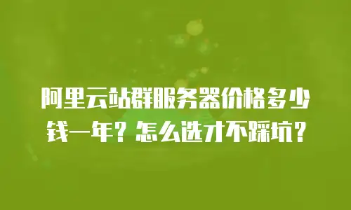 阿里云站群服务器价格多少钱一年？怎么选才不踩坑？