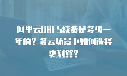 阿里云DBFS续费是多少一年的？多云场景下如何选择更划算？